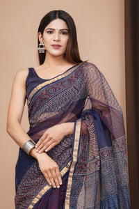 Hand Block Printed Kota Doria Saree