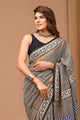 Traditional Hand Block Printed Assam Silk Saree