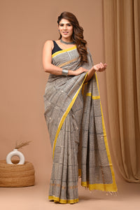 Traditional Hand Block Printed Assam Silk Saree