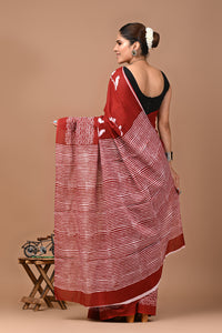 Printed Pure Cotton Mulmul Saree With Blouse