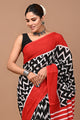 Printed Pure Cotton Mulmul Saree With Blouse