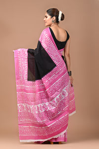 Exclusive Printed Pure Cotton Mulmul Saree With Blouse