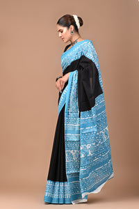 Exclusive Printed Pure Cotton Mulmul Saree With Blouse