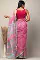 Exclusive Butti Block  Printed Kota Doria Saree CMSRE06SV0103