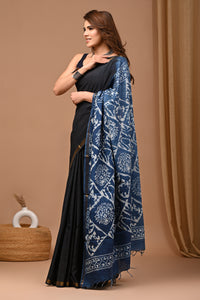 Crafted Exclusive Block Printed Assam Silk Saree