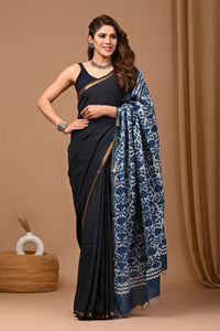 Crafted Exclusive Block Printed Assam Silk Saree