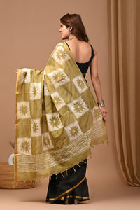 Crafted Exclusive Block Printed Assam Silk Saree