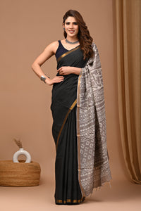 Crafted Exclusive Block Printed Assam Silk Saree