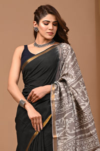 Crafted Exclusive Block Printed Assam Silk Saree