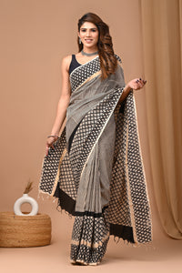 Crafts Moda Beautiful Block Printed Assam Silk Saree