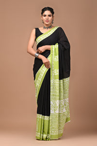 Exclusive Printed Pure Cotton Mulmul Saree With Blouse