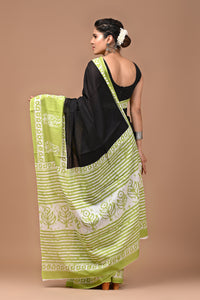 Exclusive Printed Pure Cotton Mulmul Saree With Blouse