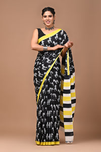 Exclusive Printed Pure Cotton Mulmul Saree With Blouse