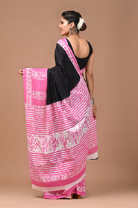 Exclusive Printed Pure Cotton Mulmul Saree With Blouse