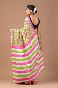 Exclusive Printed Pure Cotton Mulmul Saree With Blouse