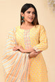Sunflower Yellow Hand Block Printed Suit Set With Cotton Duppata