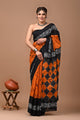 Jaipuri Printed Pure Cotton Mulmul Saree With Blouse