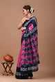 Jaipuri Printed Pure Cotton Mulmul Saree With Blouse