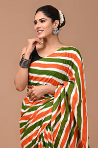 Exclusive Printed Pure Cotton Mulmul Saree With Blouse