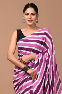 Exclusive Printed Pure Cotton Mulmul Saree With Blouse