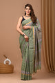 Traditional Indian Block Printed Assam Silk Saree With Blouse