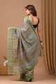 Traditional Indian Block Printed Assam Silk Saree With Blouse