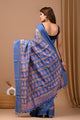 Traditional Indian Block Printed Assam Silk Saree With Blouse