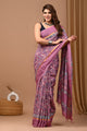 Traditional Indian Block Printed Assam Silk Saree With Blouse