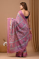 Traditional Indian Block Printed Assam Silk Saree With Blouse