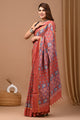 Traditional Indian Block Printed Assam Silk Saree With Blouse