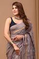 Traditional Indian Block Printed Assam Silk Saree With Blouse