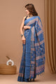 Traditional Indian Block Printed Assam Silk Saree With Blouse