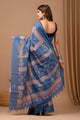 Traditional Indian Block Printed Assam Silk Saree With Blouse