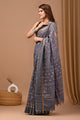 Traditional Indian Block Printed Assam Silk Saree With Blouse