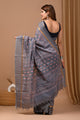 Traditional Indian Block Printed Assam Silk Saree With Blouse