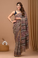 Traditional Indian Block Printed Assam Silk Saree With Blouse