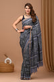 Traditional Indian Block Printed Assam Silk Saree With Blouse