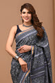 Traditional Indian Block Printed Assam Silk Saree With Blouse