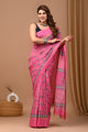 Traditional Indian Block Printed Assam Silk Saree With Blouse