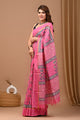 Traditional Indian Block Printed Assam Silk Saree With Blouse