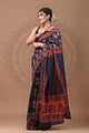 Indian Block Printed Cotton Saree With Blouse