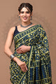 Indian Block Printed Cotton Saree With Blouse