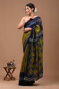 Printed Pure Cotton Mulmul Saree With Blouse