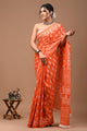 Printed Pure Cotton Mulmul Saree With Blouse