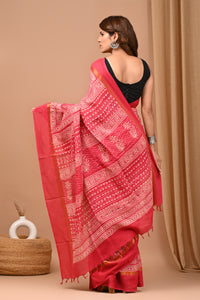 Exclusive Block Printed Assam Silk Saree