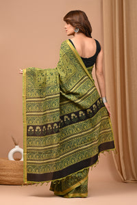 Exclusive Block Printed Assam Silk Saree