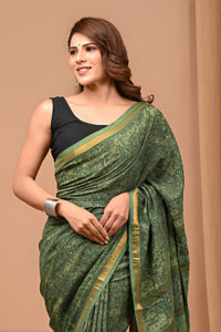 Exclusive Block Printed Assam Silk Saree