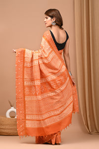 Exclusive Block Printed Assam Silk Saree