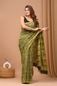 Exclusive Block Printed Assam Silk Saree