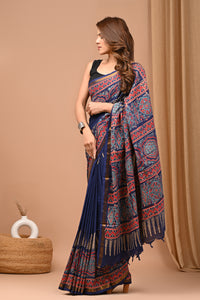 Exclusive Block Printed Assam Silk Saree